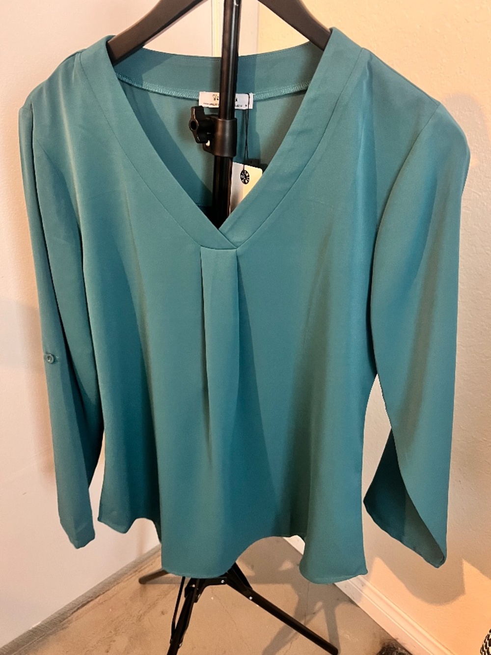 Youtalia NWT Royal Blue Roll Tab Sleeve Blouse | Size Small
